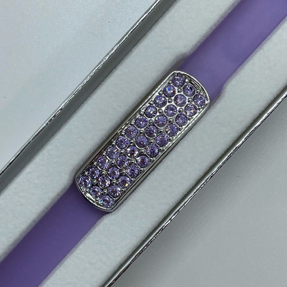 Swarovski crystal adjustable rubber bracelet
